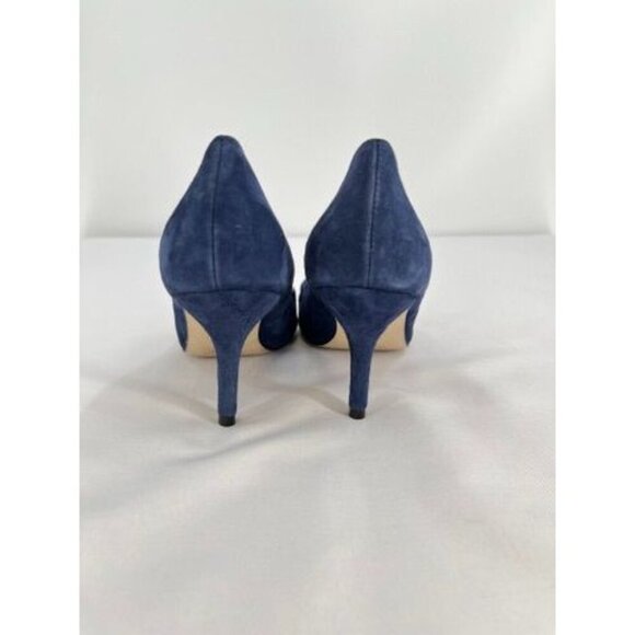 BEAUTIISOLES Claudia Pointed Toe Pump Size 8 In Navy Suede Leather - Picture 4 of 16